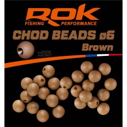 CHOD BEADS Ø6 BROWN - PERLES SOFTS Ø6 MARRON (PRE-PERFOREES) 