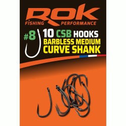 CSB taille8 - BARBLESS MEDIUM CURVE SHANK HOOKS taille8 - HAMECONS BARBLESS MEDI 
