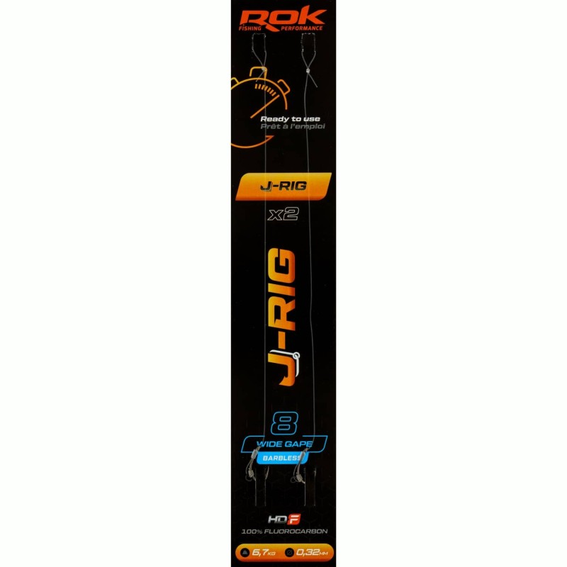 J-RIG WGB taille8 - 2X PACK / LOT DE 2X MONTAGES J-RIG WIDE GAPE BARBLESS taille 