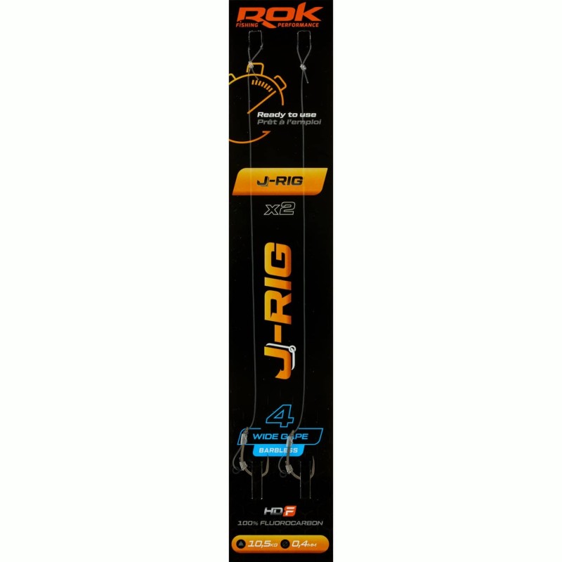 J-RIG WGB taille4 - 2X PACK / LOT DE 2X MONTAGES J-RIG WIDE GAPE BARBLESS taille 