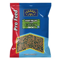STICKY PELLETS 2MM TOP GREEN 650 GR CHAMPION FEED