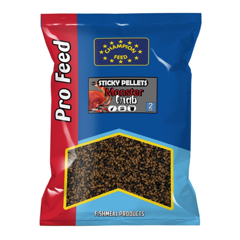 STICKY PELLETS 2MM MONSTER CRAB 650 GR CHAMPION FEED