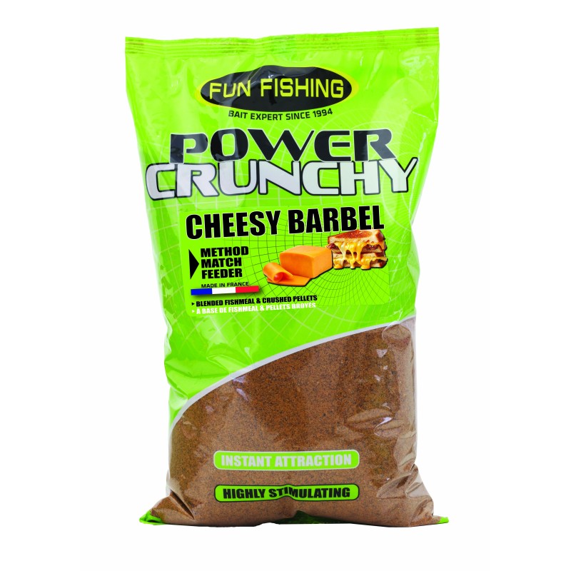 AMORCE POWER CRUNCHY - SAC 2KG - CHEESY BARBEL  - ORANGE 