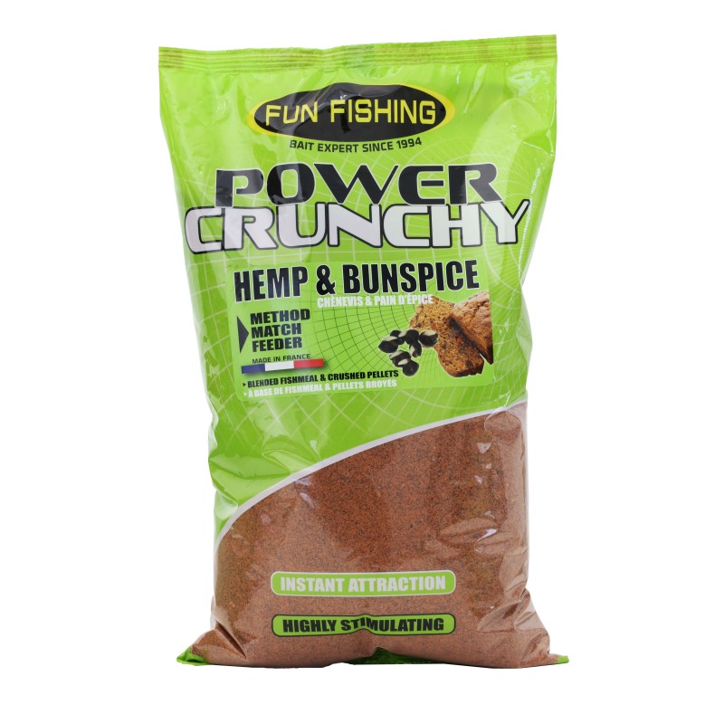 AMORCE POWER CRUNCHY - SAC 2KG - HEMP & BUN SPICE - ORANGE 