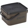 10L GREENISH BROWN SQUARE BUCKET WITH SOFT COVER / SEAU CARRE 10L MARRON ROK FISHING PERFORMANCE