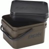 10L GREENISH BROWN SQUARE BUCKET WITH SOFT COVER / SEAU CARRE 10L MARRON ROK FISHING PERFORMANCE