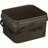 10L GREENISH BROWN SQUARE BUCKET WITH SOFT COVER / SEAU CARRE 10L MARRON ROK FISHING PERFORMANCE
