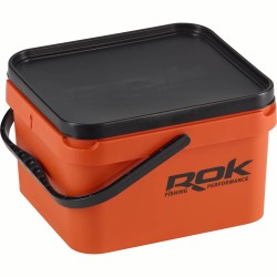 10L ORANGE SQUARE BUCKET WITH SOFT COVER / SEAU CARRE 10L ORANGE ROK FISHING PERFORMANCE