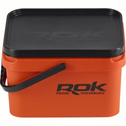 10L ORANGE SQUARE BUCKET WITH SOFT COVER / SEAU CARRE 10L ORANGE ROK FISHING PERFORMANCE