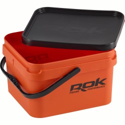 10L ORANGE SQUARE BUCKET WITH SOFT COVER / SEAU CARRE 10L ORANGE ROK FISHING PERFORMANCE