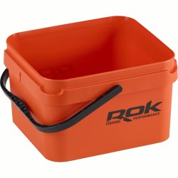 10L ORANGE SQUARE BUCKET WITH SOFT COVER / SEAU CARRE 10L ORANGE ROK FISHING PERFORMANCE