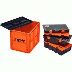 CAISSE DE RANGEMENT ORANGE 40X30X32CM AVEC COUVERCLE ROK FISHING PERFORMANCE