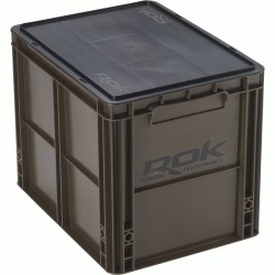 CAISSE DE RANGEMENT MARRON-VERT 40X30X32CM AVEC COUVERCLE ROK FISHING PERFORMANCE