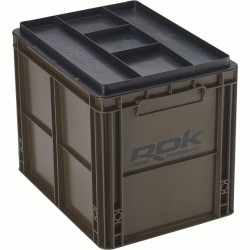 CAISSE DE RANGEMENT MARRON-VERT 40X30X32CM AVEC COUVERCLE ROK FISHING PERFORMANCE