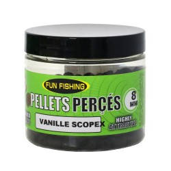 PELLETS PERCES - 80GR - 8MM -  VANILLE SCOPEX FUN FISHING