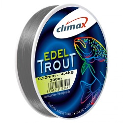 NYLON TRUITE EDELTROUT  0.16MM 300M GRIS ARGENTÉ CLIMAX