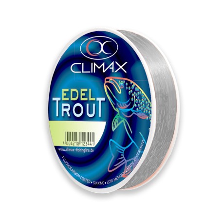 NYLON TRUITE EDELTROUT  0.18MM 300M GRIS ARGENTÉ CLIMAX